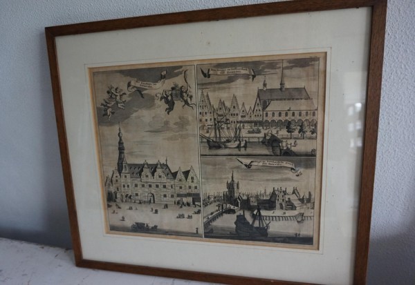 Kopergravure, Zierikzee, M. Smallegange,1696, Het Raadhuys, Breebrugge, Gasthuyskerck, Blokhuys , Duvelandsche poort, J.Meertens